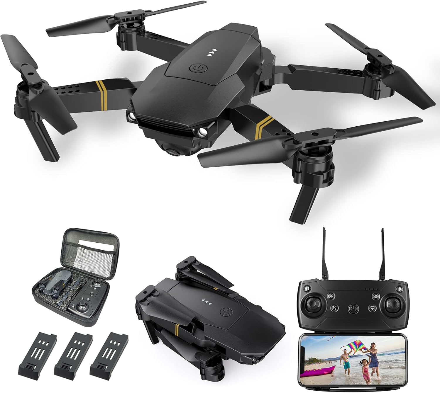4K Camera Drone 3 Batteries Altitude Hold Foldable FPV ~ TTBD TOYS