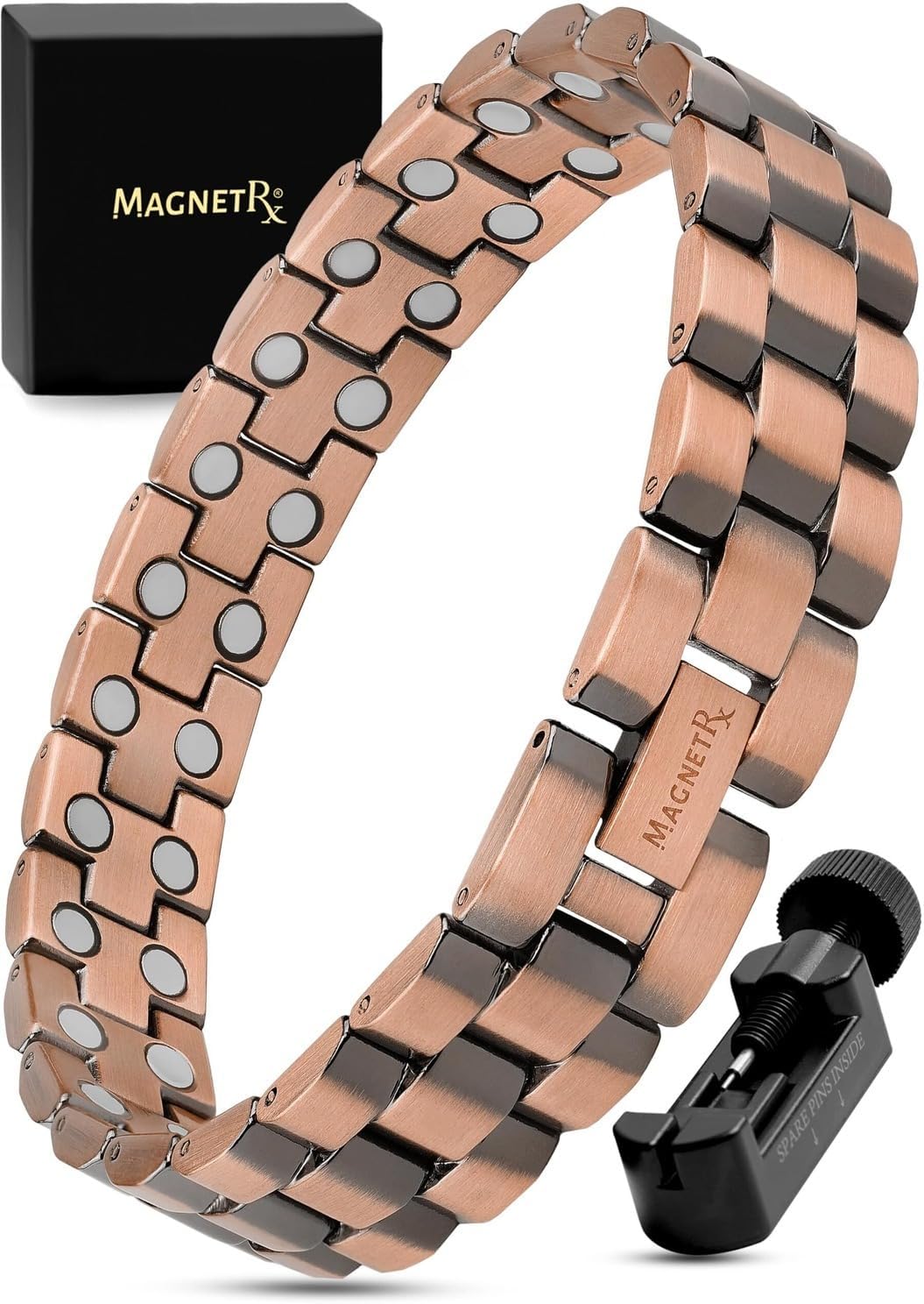 MagnetRX Pure Copper Magnetic Bracelet for Men - Adjustable Fit