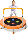 3FT Toddler Trampoline with Adjustable Handlebar - Safe Foldable Mini