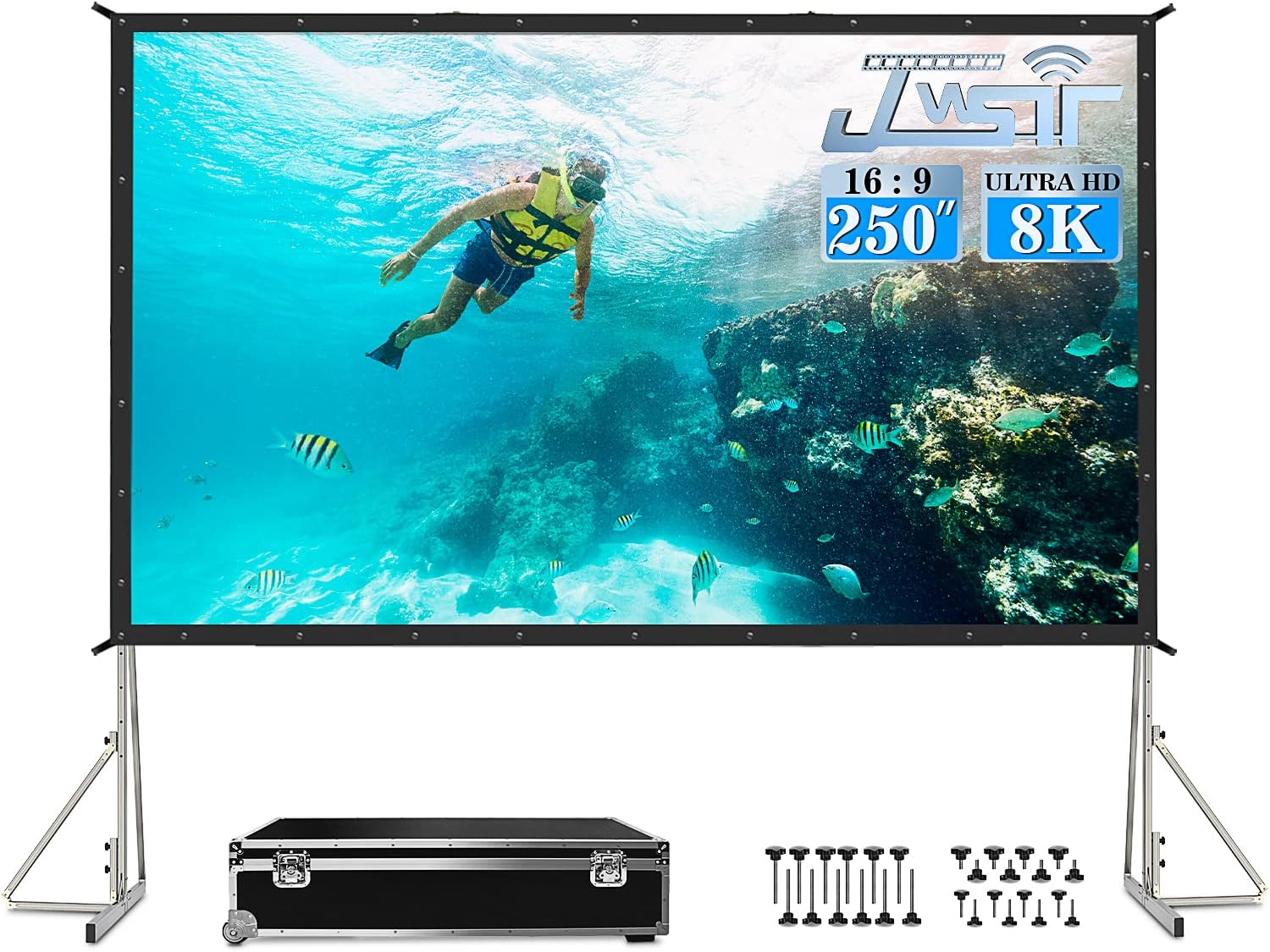 Portable 250 Projector Screen - Large Outdoor Entertainment