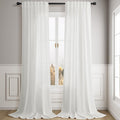 Linen Off White Curtains 84 in Panels - Light Filtering Privacy