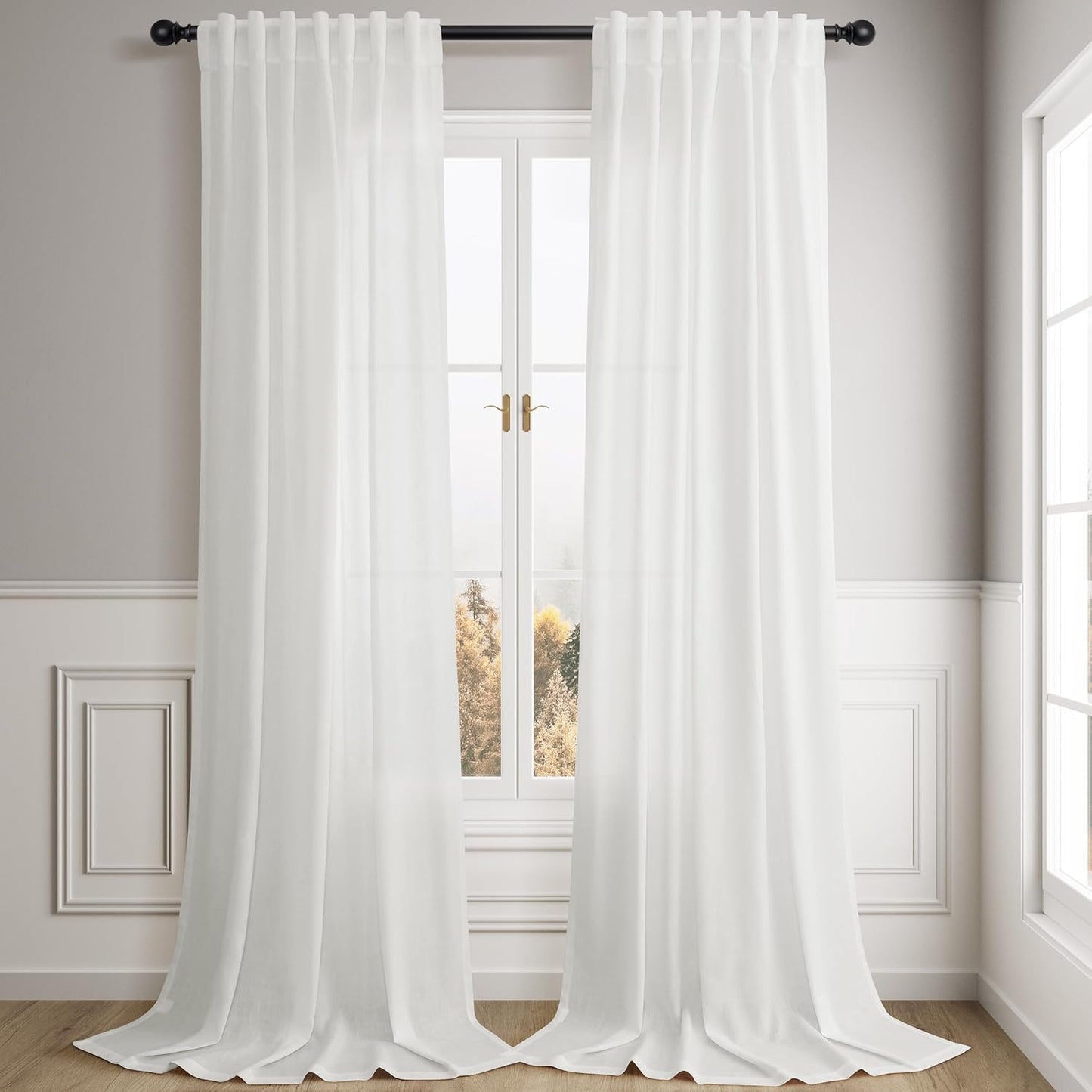 Linen Off White Curtains 84 inches Long for Elegant Decor