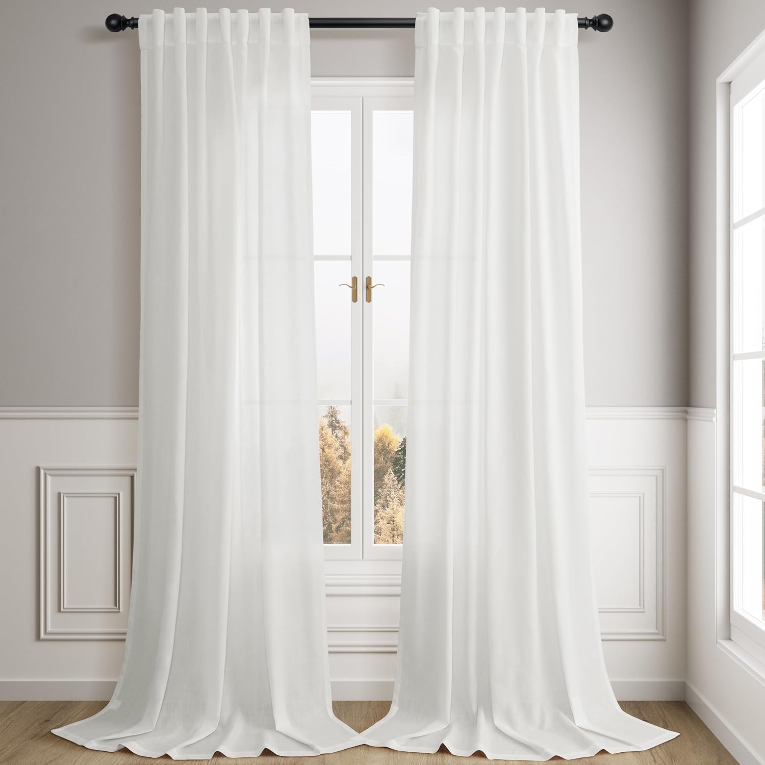 Linen Off White Curtains 84 inches Long for Elegant Decor