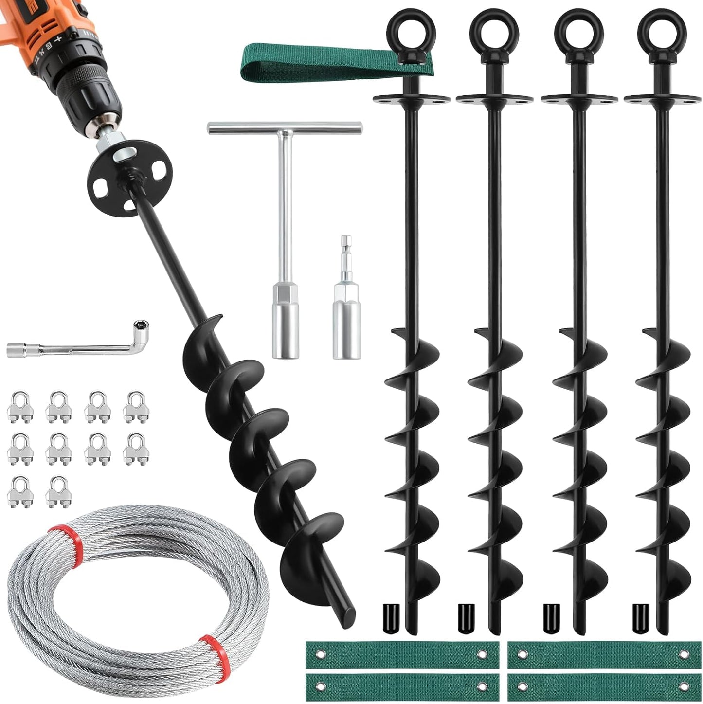 18ft' Heavy Duty Ground Anchors for Secure Outdoor Use