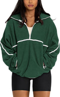 LASLULU Womens Half Zip Pullover Sherpa Fleece Jacket (Style 854B)