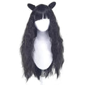Nadja Cosplay Wig Long Black Wavy Wig with Bangs - Heat Resistant