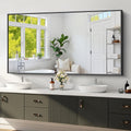 Koonmi Black Framed Bathroom Mirror 30x60 - Shatterproof HD Reflection