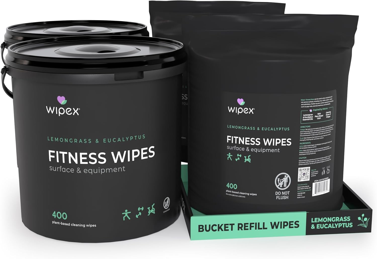 Plant-Based Gym Wipes Bundle - 1600 Wipes, Clean Equipment & Gear