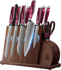 14 Pcs Knives Set for Kitchen with Magnetic Block and Sharpener