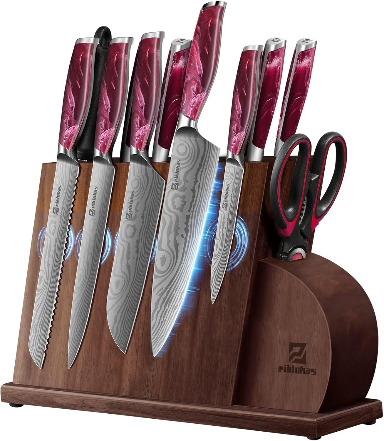 14 Pcs Kitchen Knives Set with Magnetic Block and Sharpener