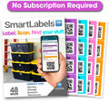 Smart Labels QR Code Stickers Pack of 48 - Color-Coded Storage System