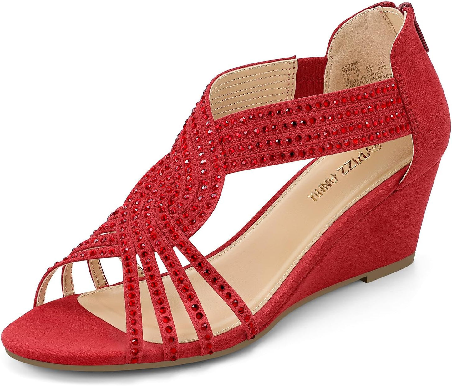 PIZZ ANNU Women's Diana Low Wedge Sandals for Any Occasion