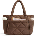 Large Quilted Shoulder Tote Bag for Women - Puffy Fashion Essential