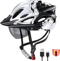 LAMONKE Bike Helmet with LED Light and Detachable Goggles