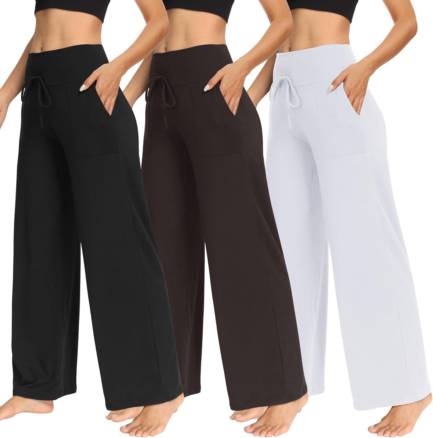 TNNZEET Women's Wide Leg Pants with Pockets for Casual Style