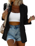 Womens Twill Blazer Open Front Long Sleeve - Work to Weekend