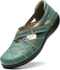 Women's Casual Loafers Slip On Comfort Walking Flats - Soft Leather up