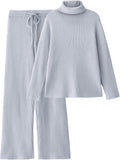 LILLUSORY Women's 2 Piece Turtleneck Sweater Set - Cozy Knit Lounge
