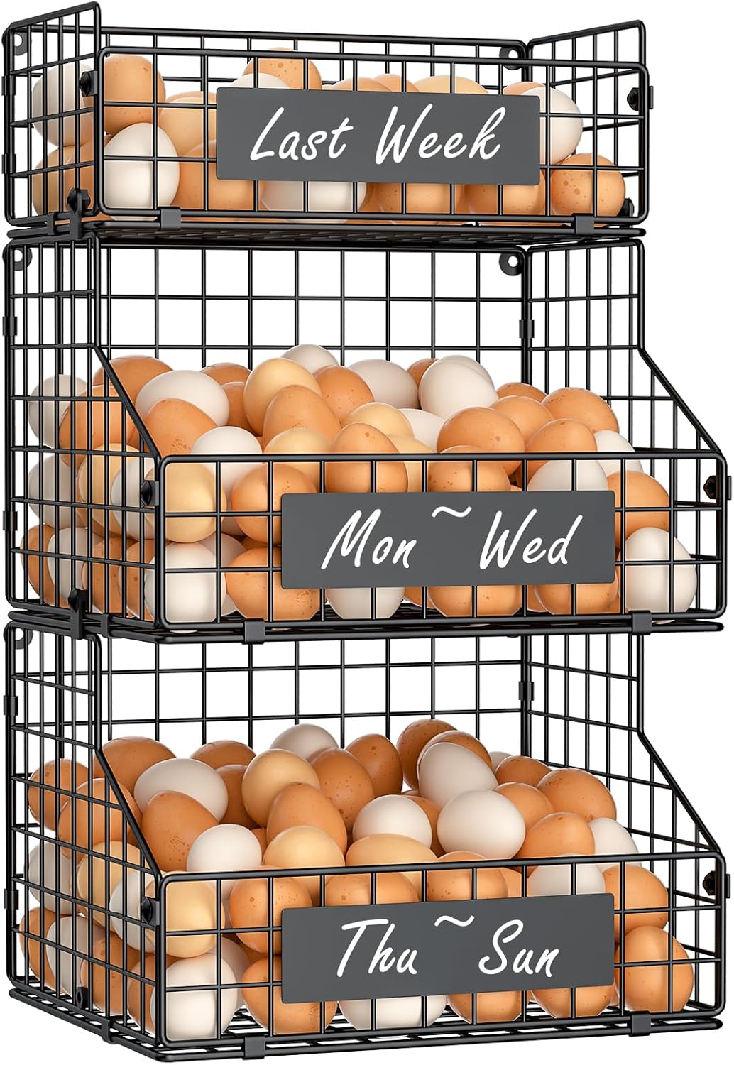 keomaisyto Egg Holder Countertop with Nameplate for Fresh Eggs