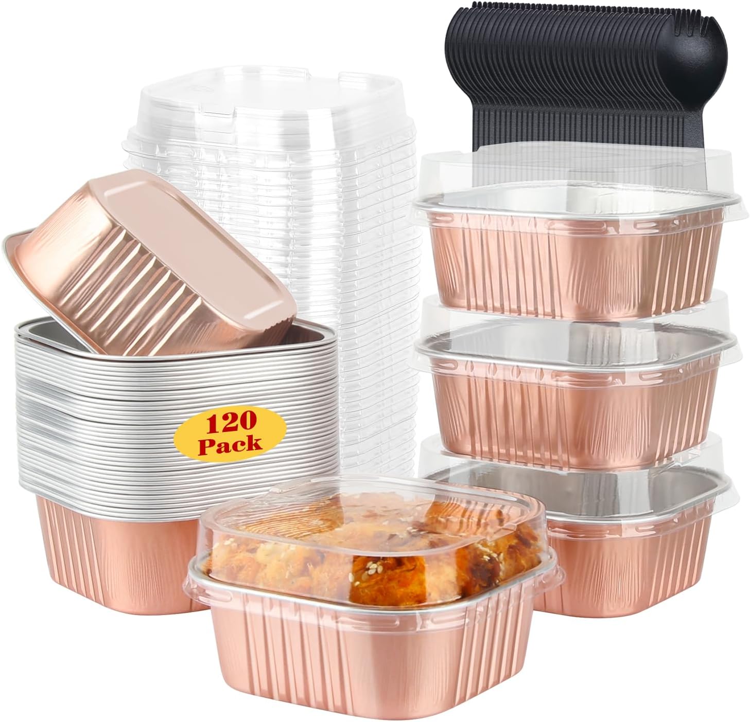 Mini Cake Tins with Lids - 120 Pack for Baking and More