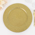 Gold Dust Free Glitter Acrylic Charger Plates 13 in - 6 Pack