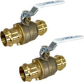 PROCURU 1-In Press Copper Ball Valve 2-Pack - Full Port, Heavy Duty