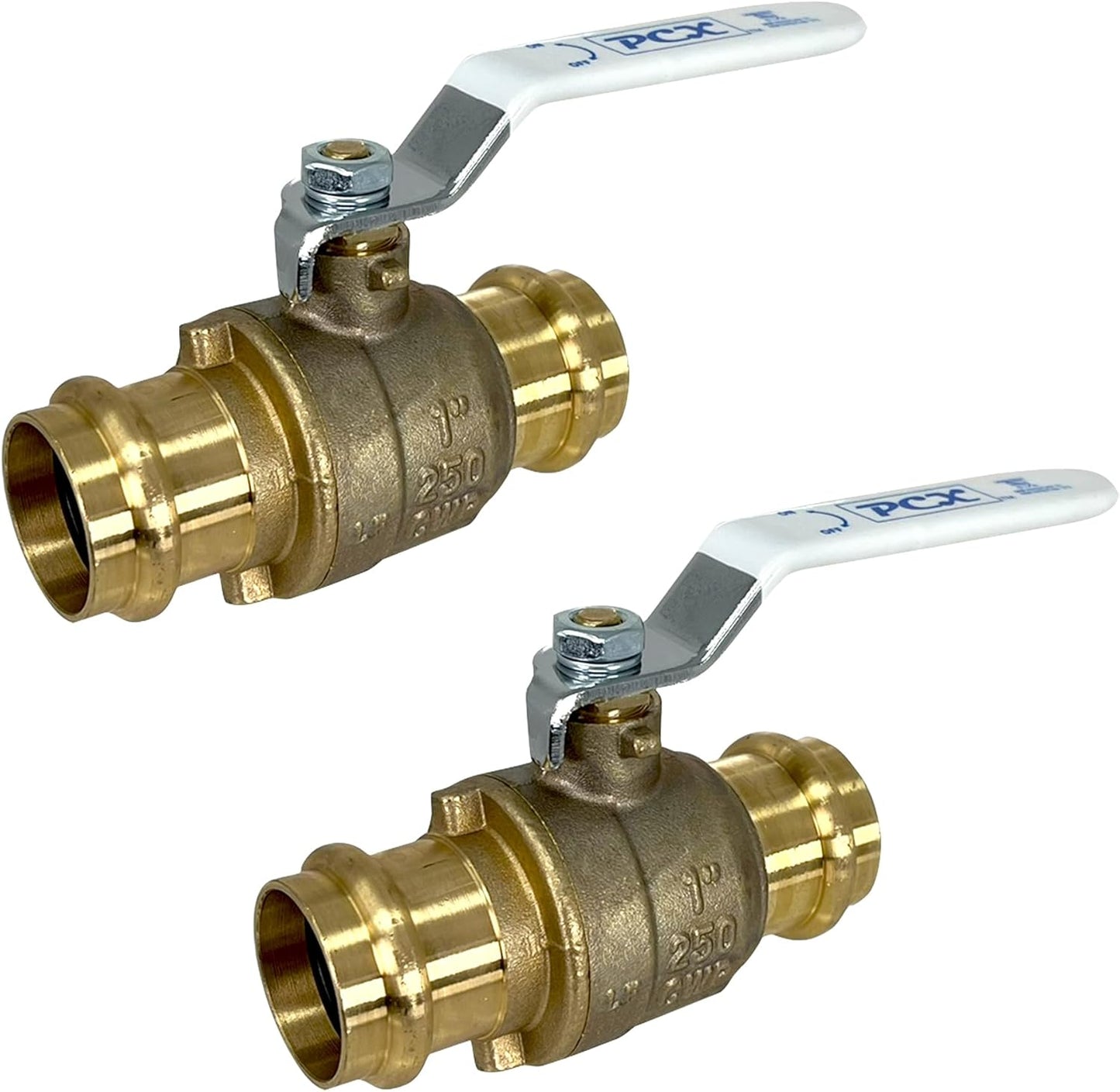 PROCURU 2-Pack 1-Inch Press Copper Ball Valve for Heavy Duty Use