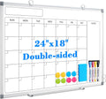 Monthly Calendar Dry Erase Whiteboard 24in x 18in - Double-Sided