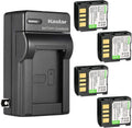 Kastar 4-Pack 1600mAh BN-VF707U Battery Pack with AC Charger