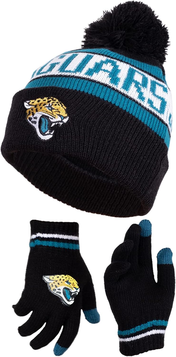 Ultra Game Youth NFL Super Soft Winter Beanie and Gloves Set