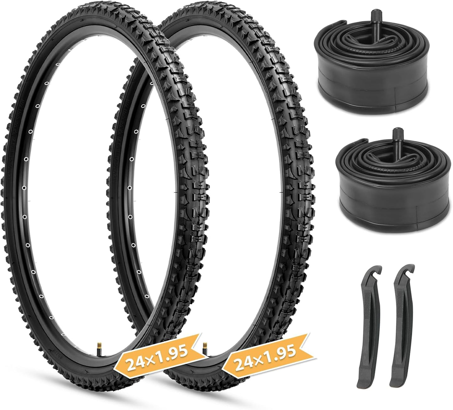 Hycline Mountain Bike Tires Set: Durable 20/24/26x1.95 Tires
