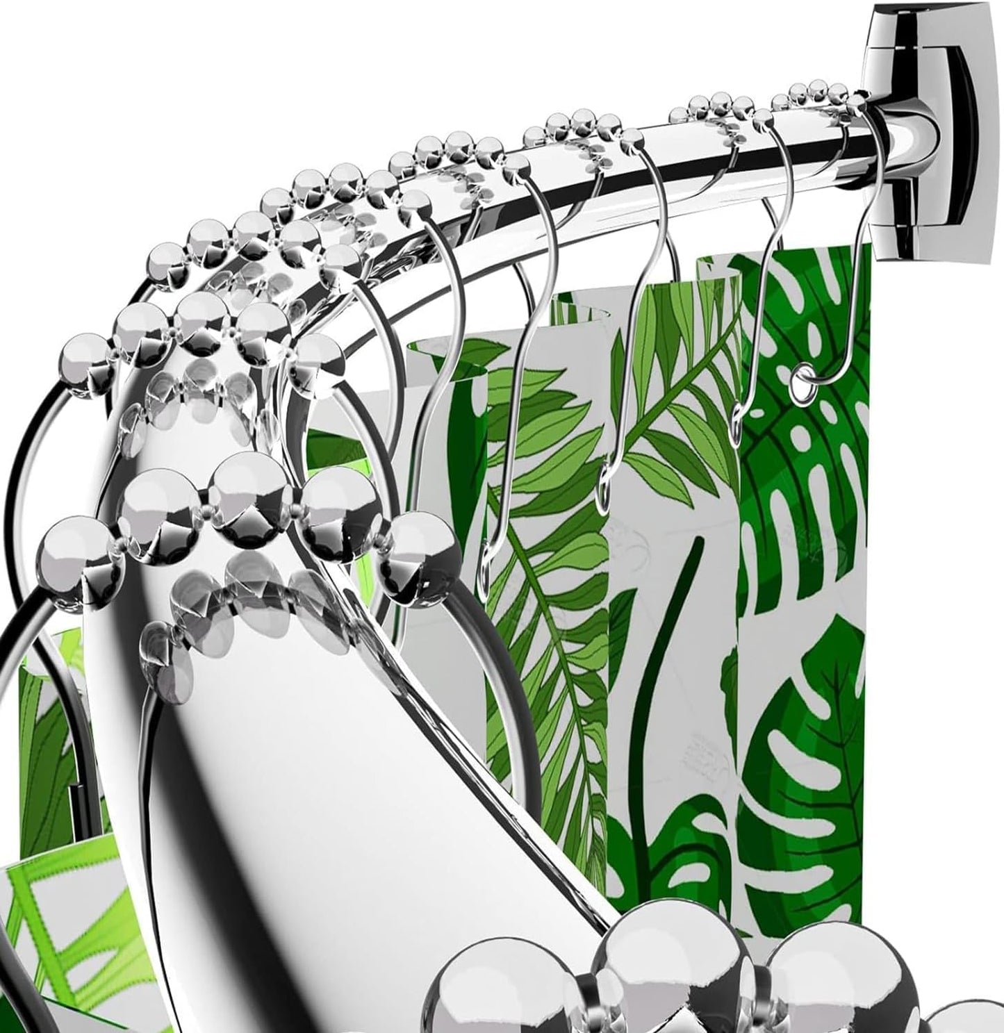 Curved Shower Curtain Rod Adjustable 40-72 Inches for Bathrooms