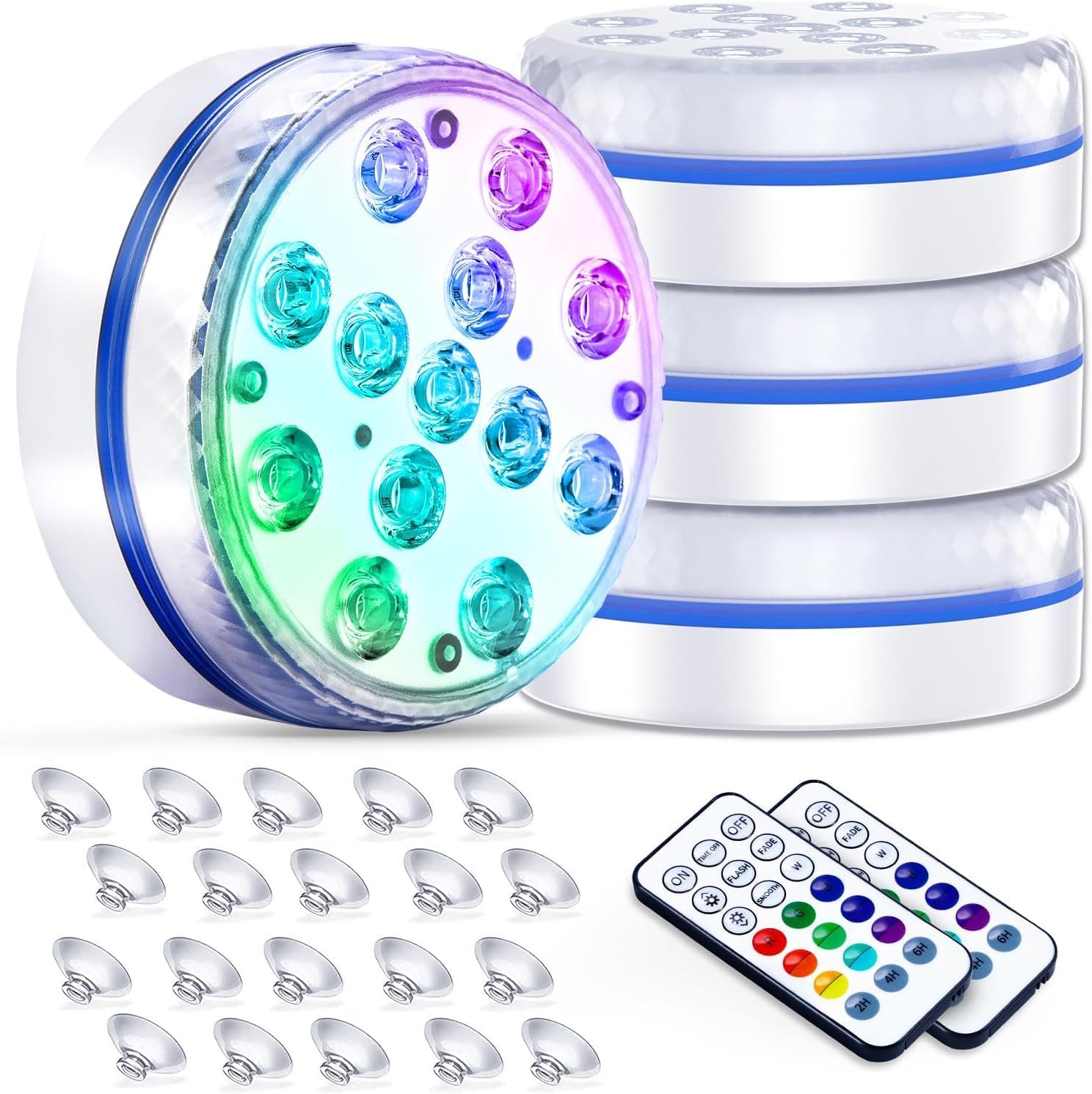 Submersible LED Pool Lights for Above Ground Pools - 4 Pack