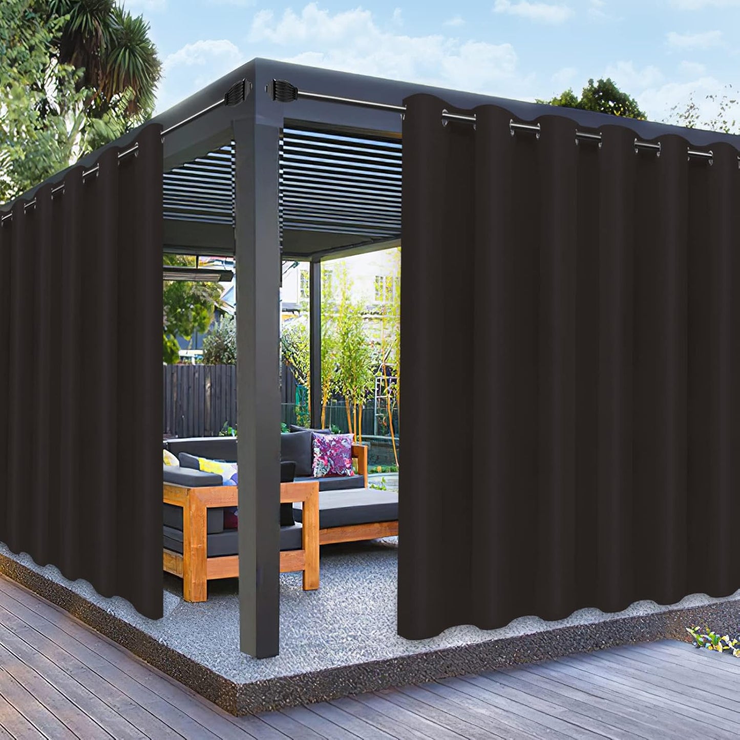 PureFit Outdoor Curtains for Patio Waterproof and UV Resistant
