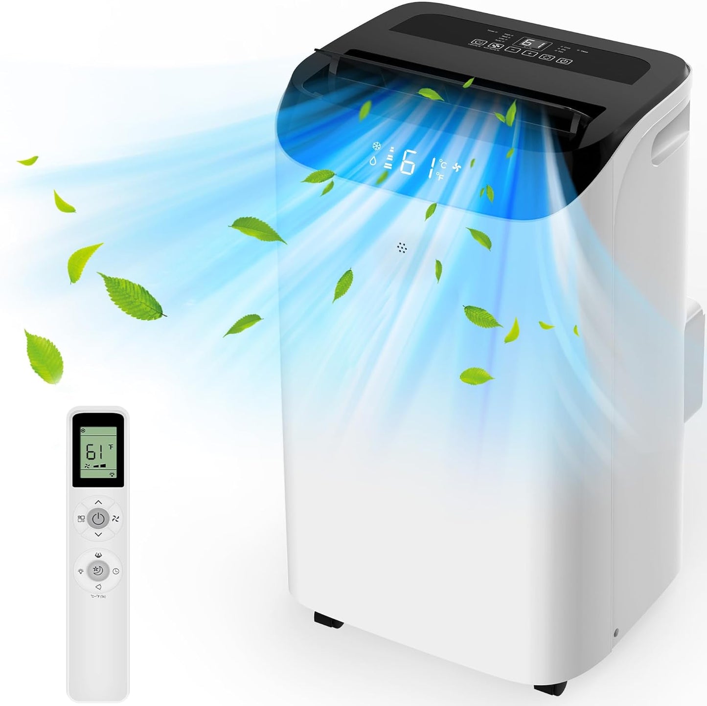 14000 BTU Portable AC: Cools 700 sq.ft, 3-in-1 Unit, Remote Control