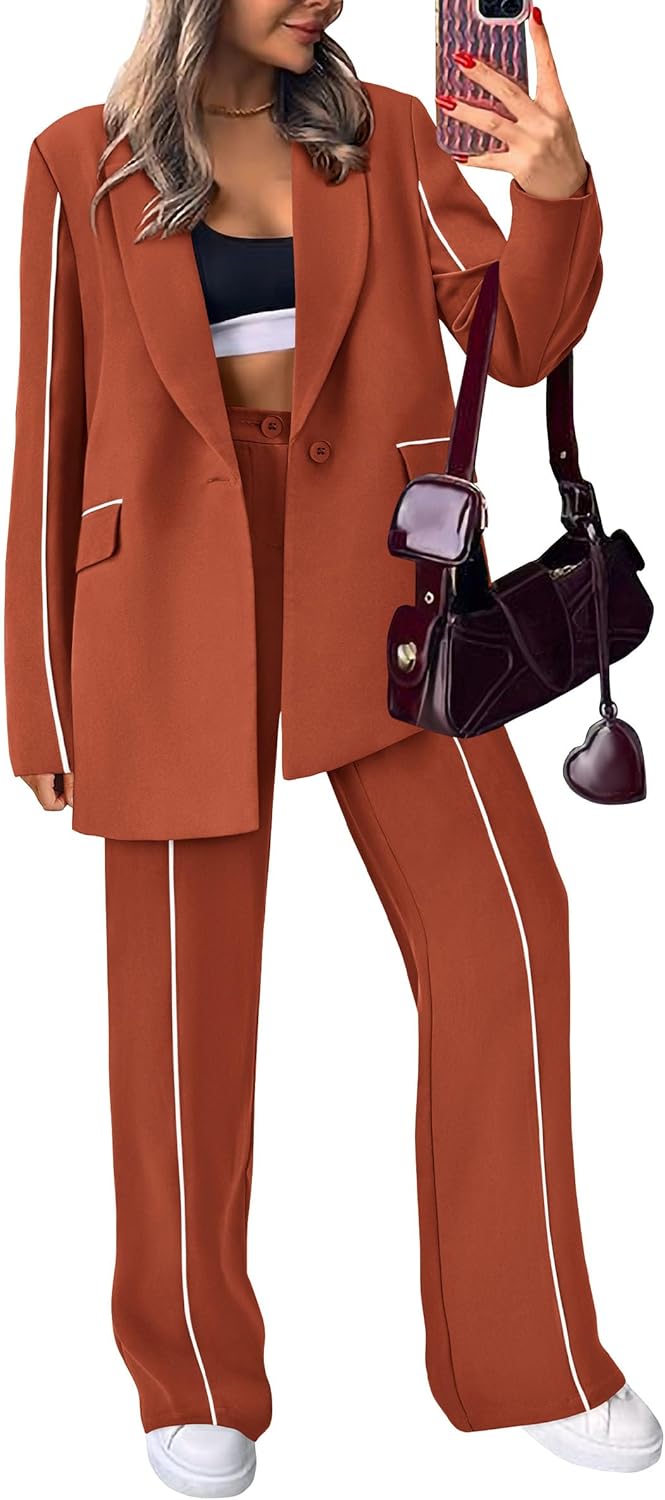 PRETTYGARDEN Women's 2 Piece Blazer Outfit for Business Casual