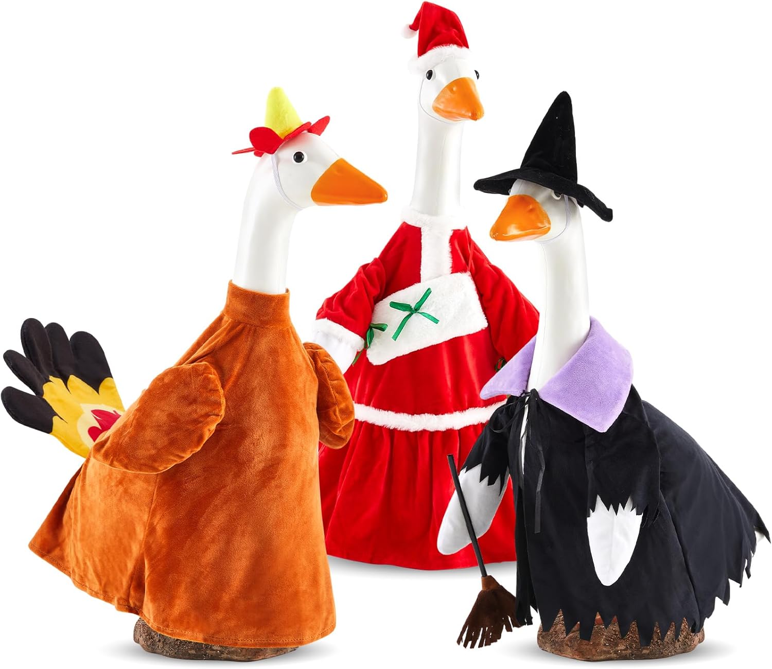 3 Pcs Porch Goose Outfits for Christmas Thanksgiving Halloween