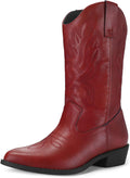 Women's Embroidered Mid-Calf Cowboy Boots - Comfortable Pointed Toe