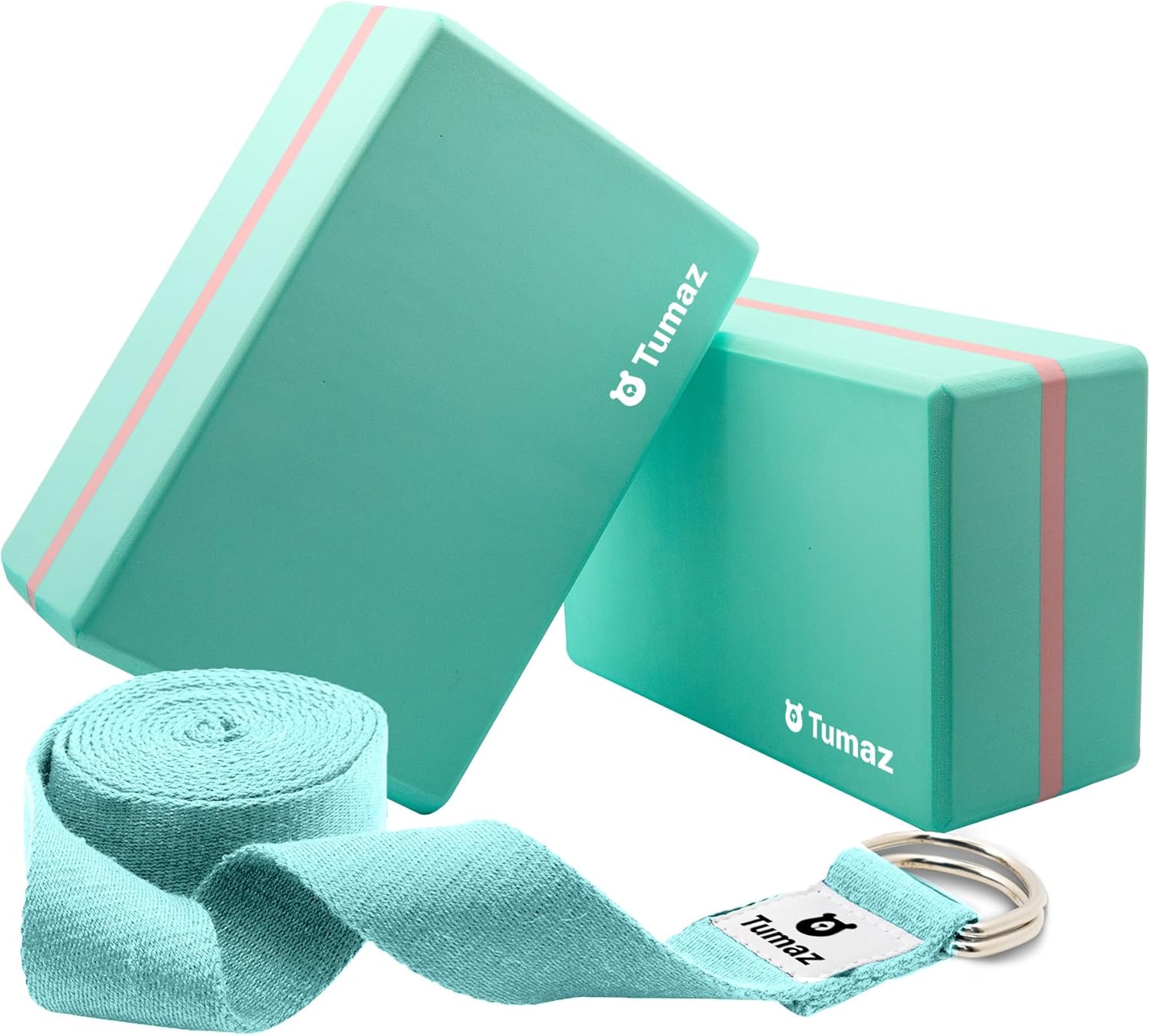 Tumaz Yoga Blocks & Strap Set - 2 Pack