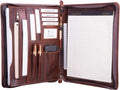 Genuine Leather Professional Business Portfolio Padfolio - Zippered