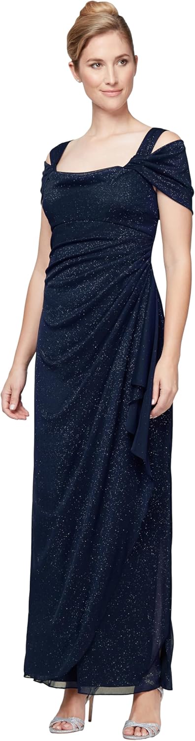 Elegant Long Cold Shoulder Dress for Mother of The Bride
