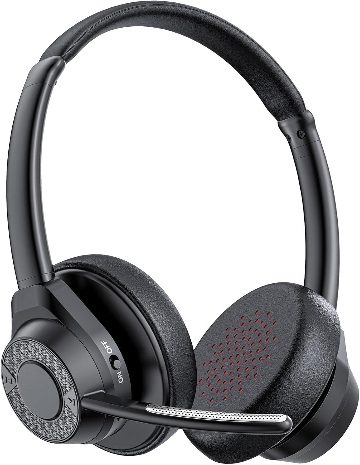 Bluetooth Headset with Noise Cancelling Mic for Work and Calls