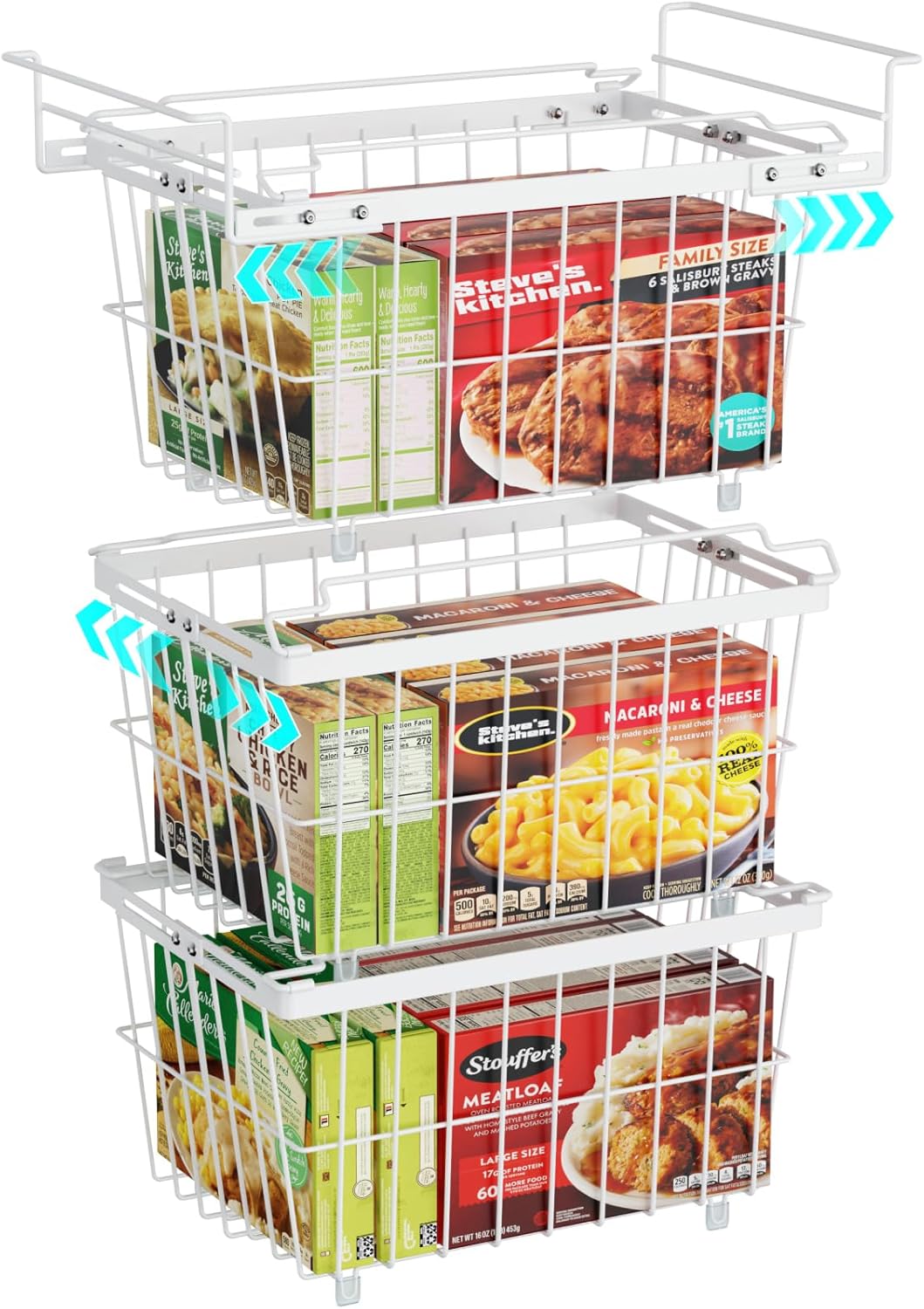 iSPECLE Freezer Organizer Bins for Efficient Food Storage