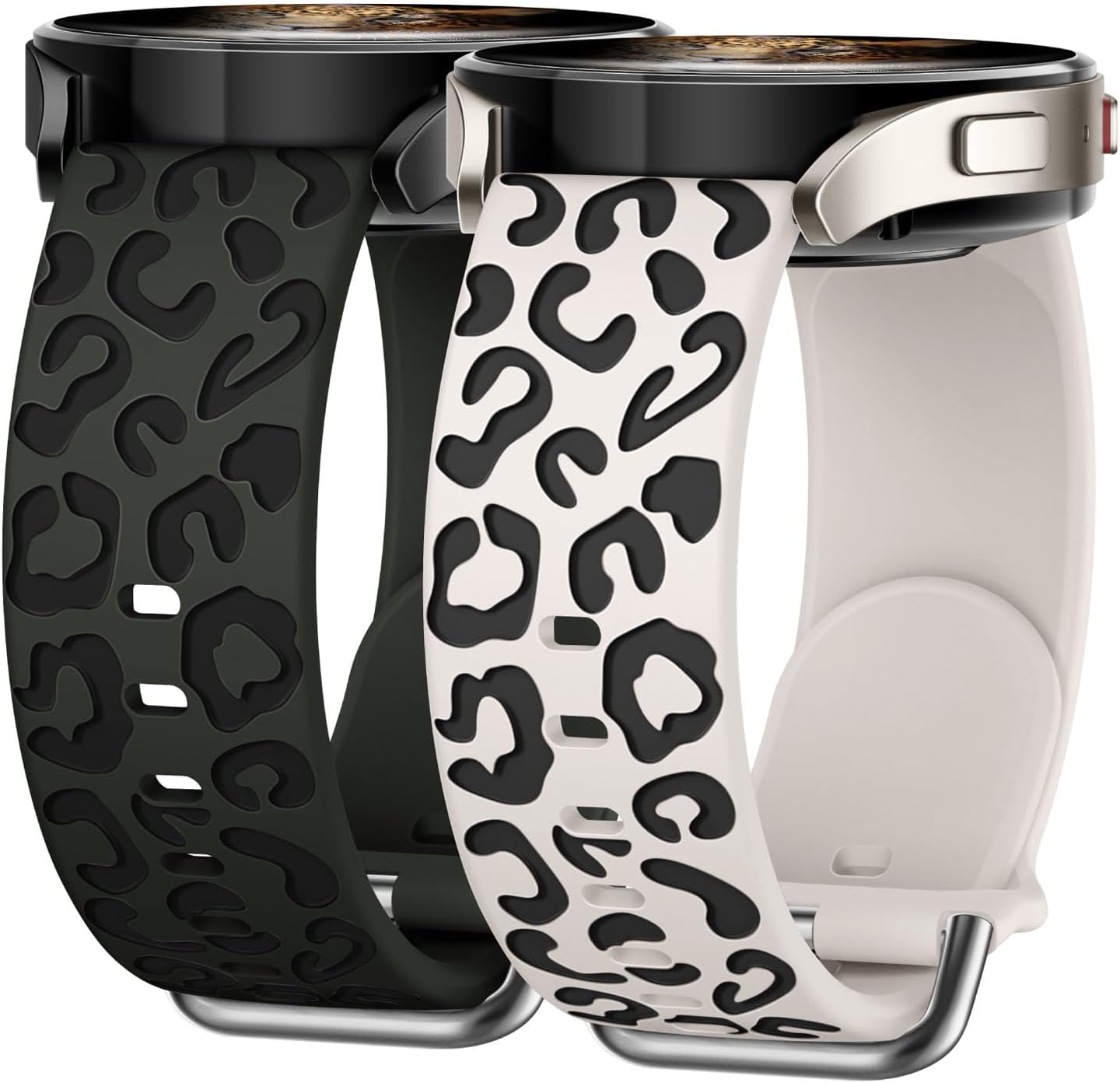 Leopard Engraved Soft Silicone Bands - 2-PACK