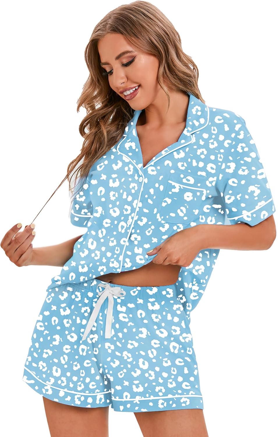 LUBOT 100% Cotton Pajamas for Women - Soft Summer Sleepwear