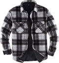 ZENTHACE Men's Sherpa Lined Fleece Plaid Shirt Jacket - Extra Warm