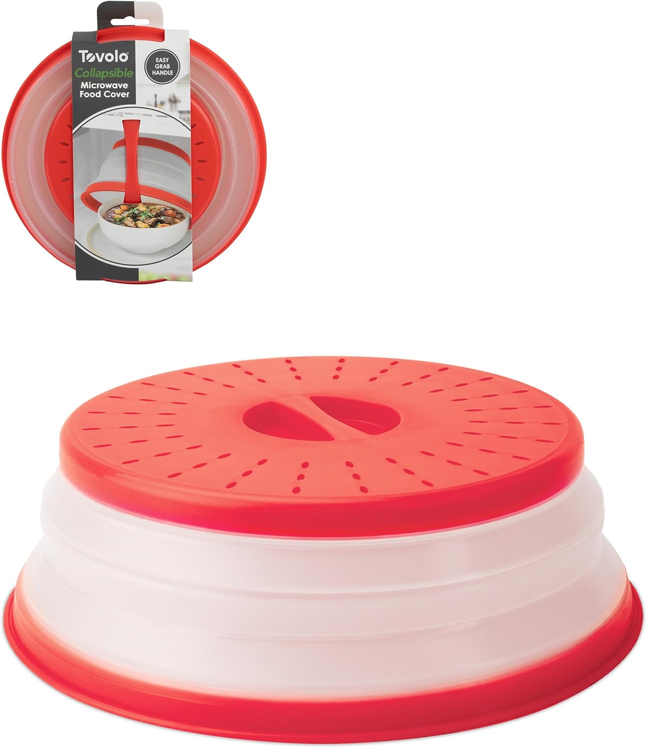 Tovolo Medium Red Silicone Splatter Guard - Collapsible & Vented