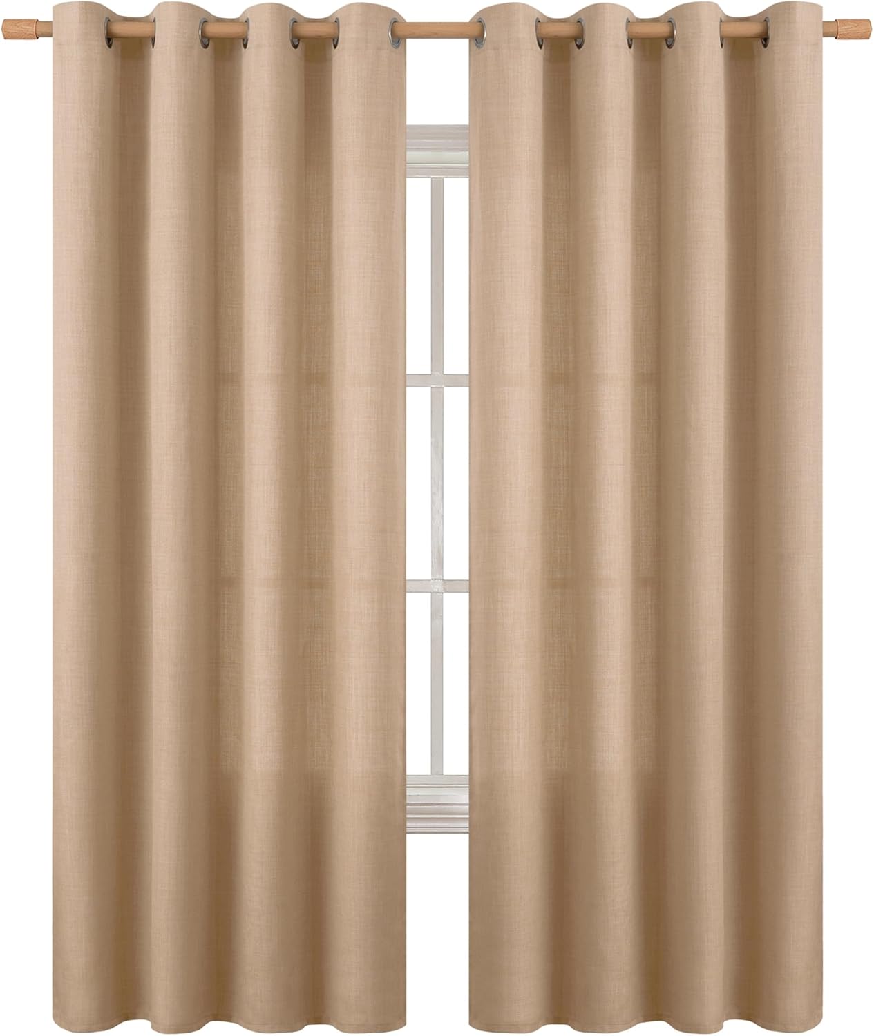 BGment Faux Linen Curtains 90 Inches Long for Elegant Living Room