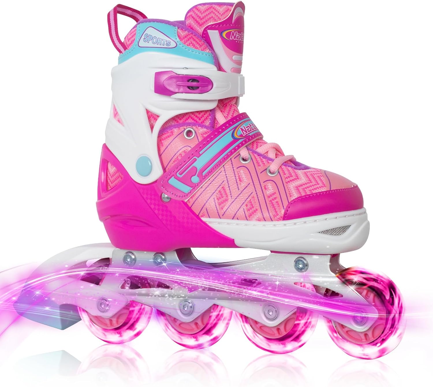 Nattork Adjustable Inline Skates for Kids with Light Up Wheels