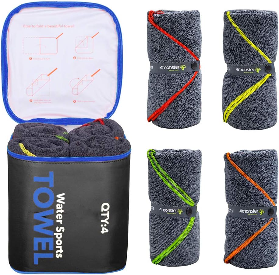 4Monster Microfiber Camping Towel Set for Family Adventures